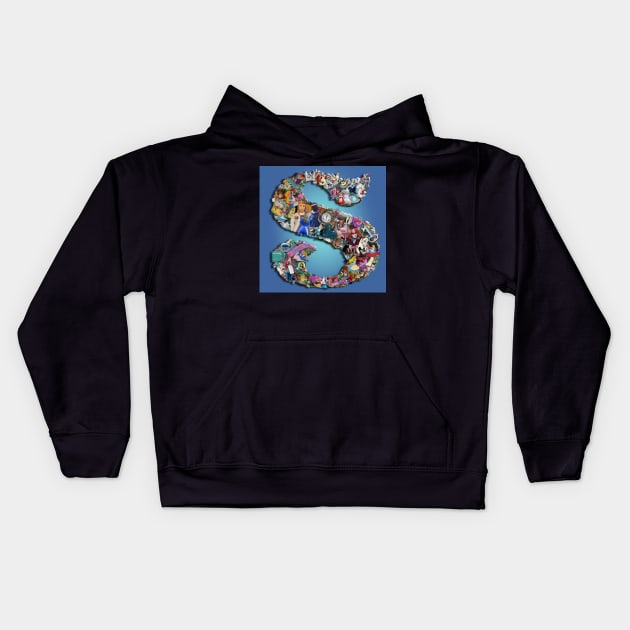 Alice in Wonderland collage S Kids Hoodie by dinaaaaaah